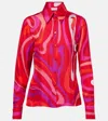 Pucci Marmo-print Silk Shirt In Corallo Fuxia In Pink