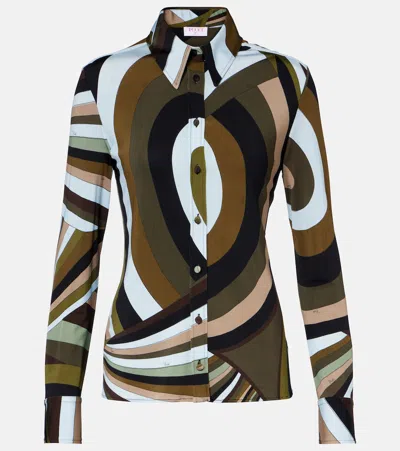 Pucci Marmo Silk Shirt In Multi