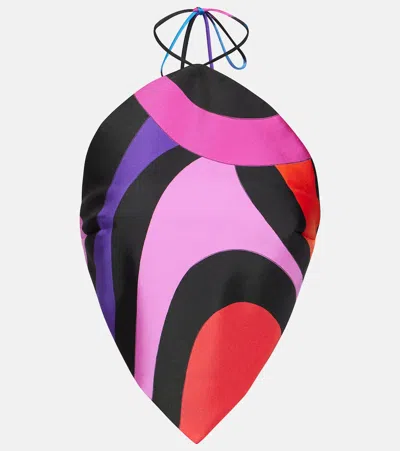 Pucci Marmo Silk Top In Multicoloured