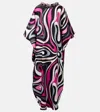Pucci Marmo Silk Twill Kaftan In Multicoloured