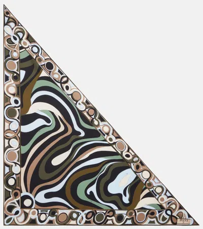 Pucci Marmo Silk Twill Scarf In Multi