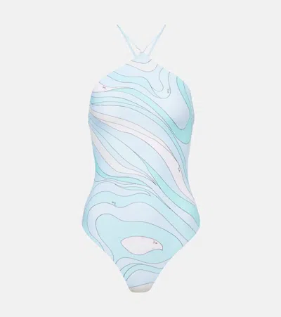 Pucci Marmo Swimsuit In Blue
