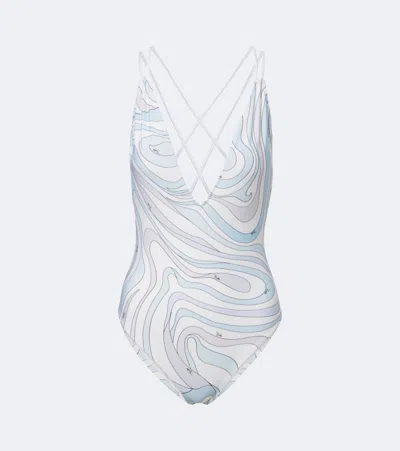 Pucci Marmo Swimsuit In Blue