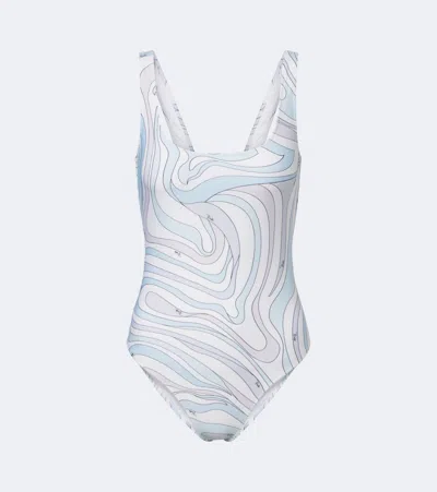 Pucci Marmo Swimsuit In Blue