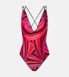 Pucci Printed Swimsuit In Multi