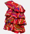 Pucci Marmo-print Silk Dress In Multicoloured