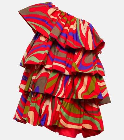 Pucci Marmo-print Silk Dress In Black