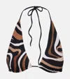 Pucci Marmo Print Triangle Bikini Top In Multi