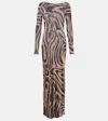 Pucci Geometric Printed Long-sleeved Dress In Animal Print