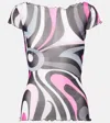 Pucci Tulle Top With Flared Hem And Abstract Pattern In Multicoloured