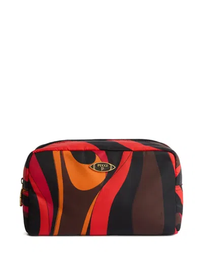 Pucci Marmo-print Big Beauty Case In Brown