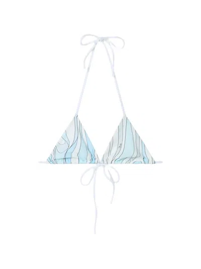 Pucci Printed Triangle Bikini Top In Multi