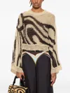 Pucci Marmo-print Open-knit Sweater In Multi