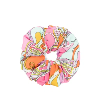 Pucci Orchidee Hat Elastic Band Zip Detail In Pink