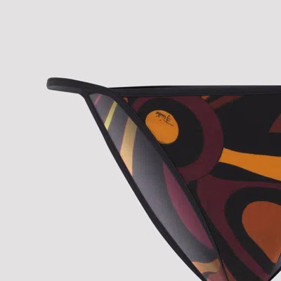 Pucci Marmo-print String Bikini Bottoms In Black