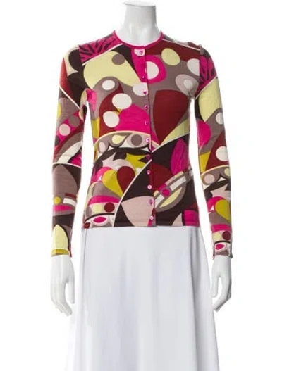 Pre-owned Pucci Merino Wool Printed Sweater In Pink