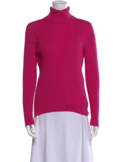 Pre-owned Pucci Merino Wool Turtleneck Sweater In Pink