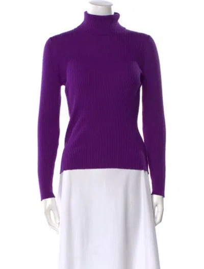 Pre-owned Pucci Merino Wool Turtleneck Sweater In Purple