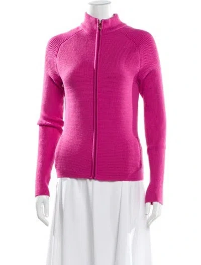 Pre-owned Pucci Merino Wool Tweed Pattern Evening Jacket In Pink