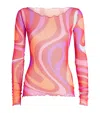 Pucci Mesh Printed Top In Multi