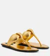 Pucci Metallic Leather Thong Sandals In Gold