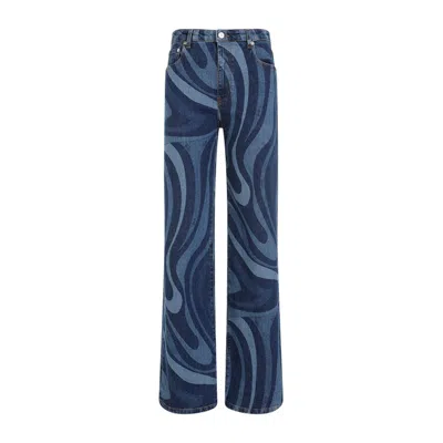 Pucci Mid Blue Cotton Jeans In Black