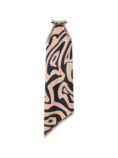 Pucci Midi Dress "labirinto" In Silk Twill In Pink