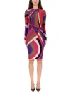 Pucci Midi Dress With "iris" Print In Multi