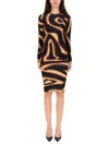 Pucci Midi Dress With "labyrinth" Print In Multi