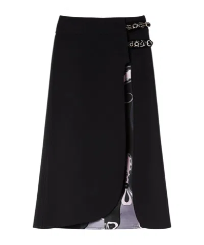 Pucci Midi Skirt With Internal Print In Black
