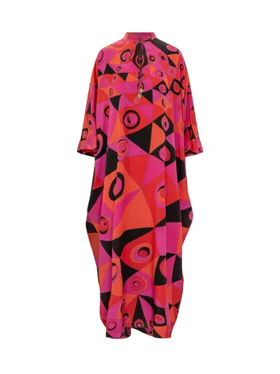Pucci Mini Caftan Dress In Multi