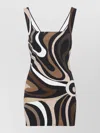 Pucci Mini Dress Fitted Silhouette Abstract Pattern In Multi