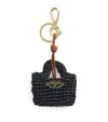 Pucci Mini Raffia Bag Charm In Black