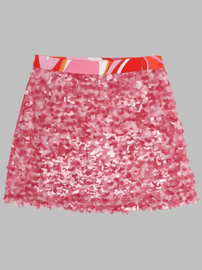 Pucci Mini Stylish Skirt For Girls In Pink