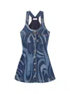 Pucci Minikleid Mit Marmo-print In Denim Blue