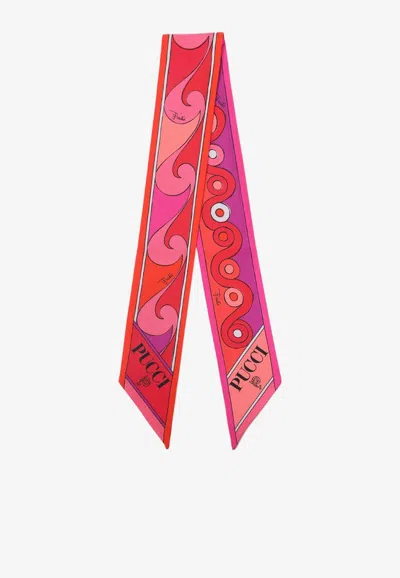 Pucci Mixed-print Bandeau In Silver