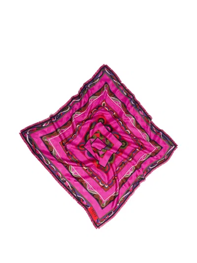 Pucci Mixed-print Jacquard Scarf In Pink