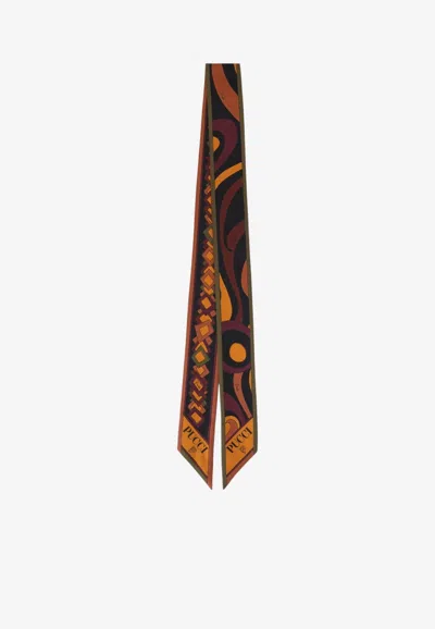Pucci Mixed Print Silk Bandeau In Multi
