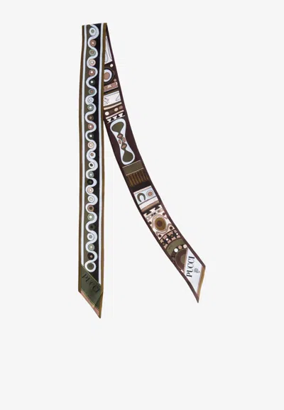 Pucci Mixed Print Silk Bandeau Scarf In Multi