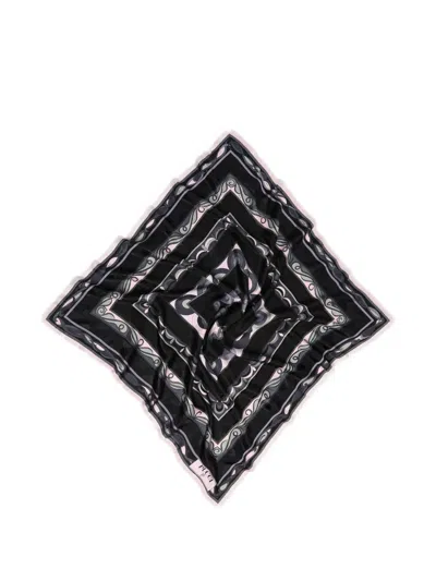 Pucci Mixed-prints Jacquard Scarf In Black