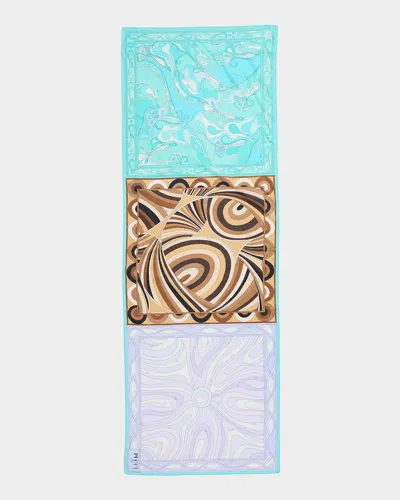 Pucci Mixed-print Cotton Sarong In Blue