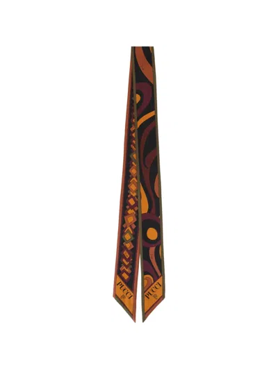 Pucci Mixed-print Silk Bandeau In Black