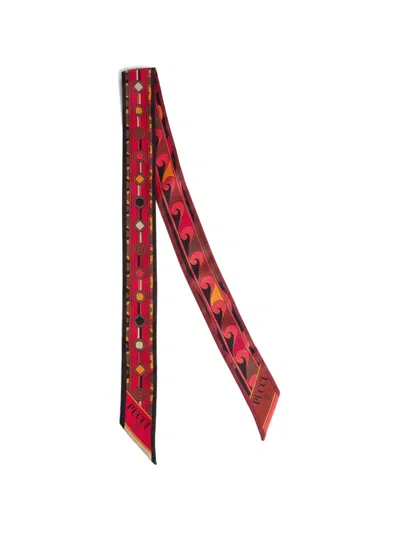 Pucci Mixed-print Silk Twill In Red
