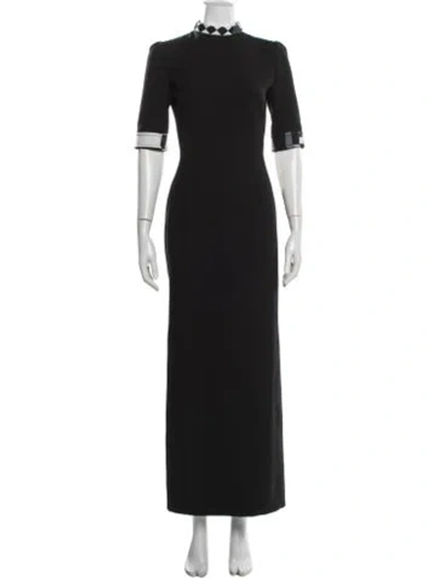 Pre-owned Pucci Mock Neck Long Dress In Black
