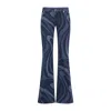 Pucci Modern Flared Denim Jeans With Swirling Pattern