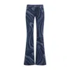 Pucci Modern Flared Denim Jeans With Swirling Pattern In Blue