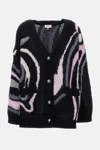 Pucci Embroidered Mohair Blend Oversize Cardigan In Multi