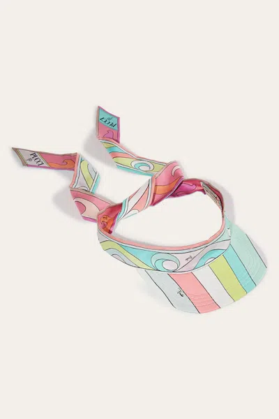 Pucci Moire Print Silk Twill Visor In Multi