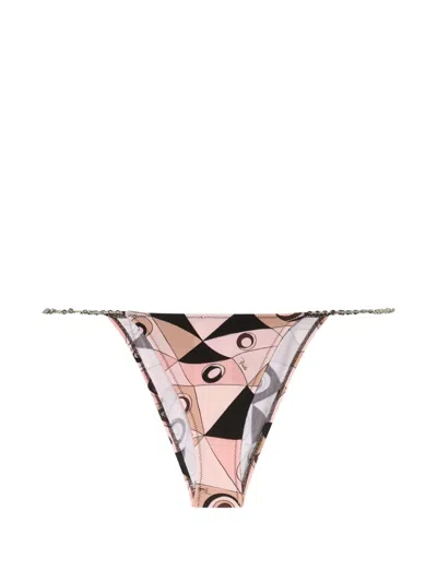 Pucci 체인 스트랩 기하학 프린트 비키니 브리프 In Multi