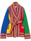 Pucci Colorblocked Striped Wool Wrap Cardigan In Red